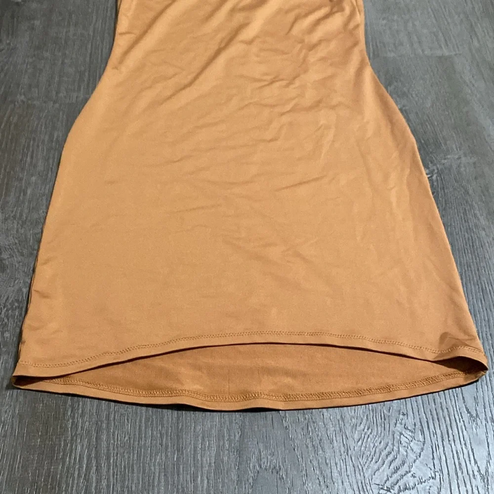 SKIMS Signature Swim Tank Dress Swimsuit Coverup in Almond Size Medium